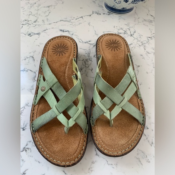 UGG leather woman’s Sandals size 7  NWOT - Picture 1 of 10